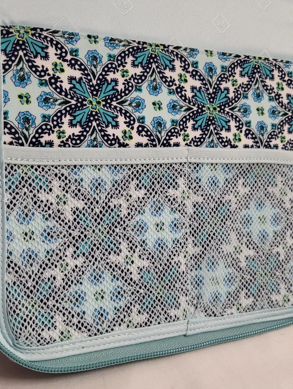 VERA BRADLEY Blue Cloud Vine Floral Zip-up School Organizer Folder Tech Case NEW